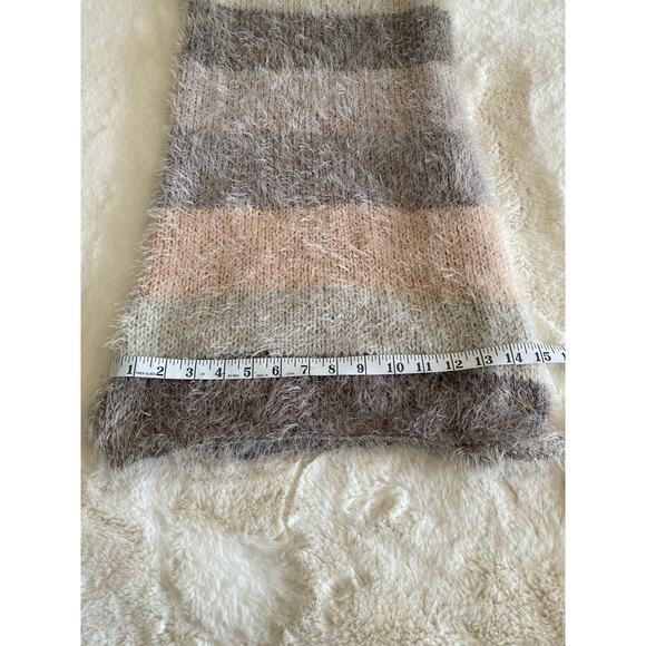 Boho Super Soft Knit Fuzzy Angora Scarf Neutral - Picture 3 of 4